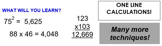 Math calculation techniques and examples on display.