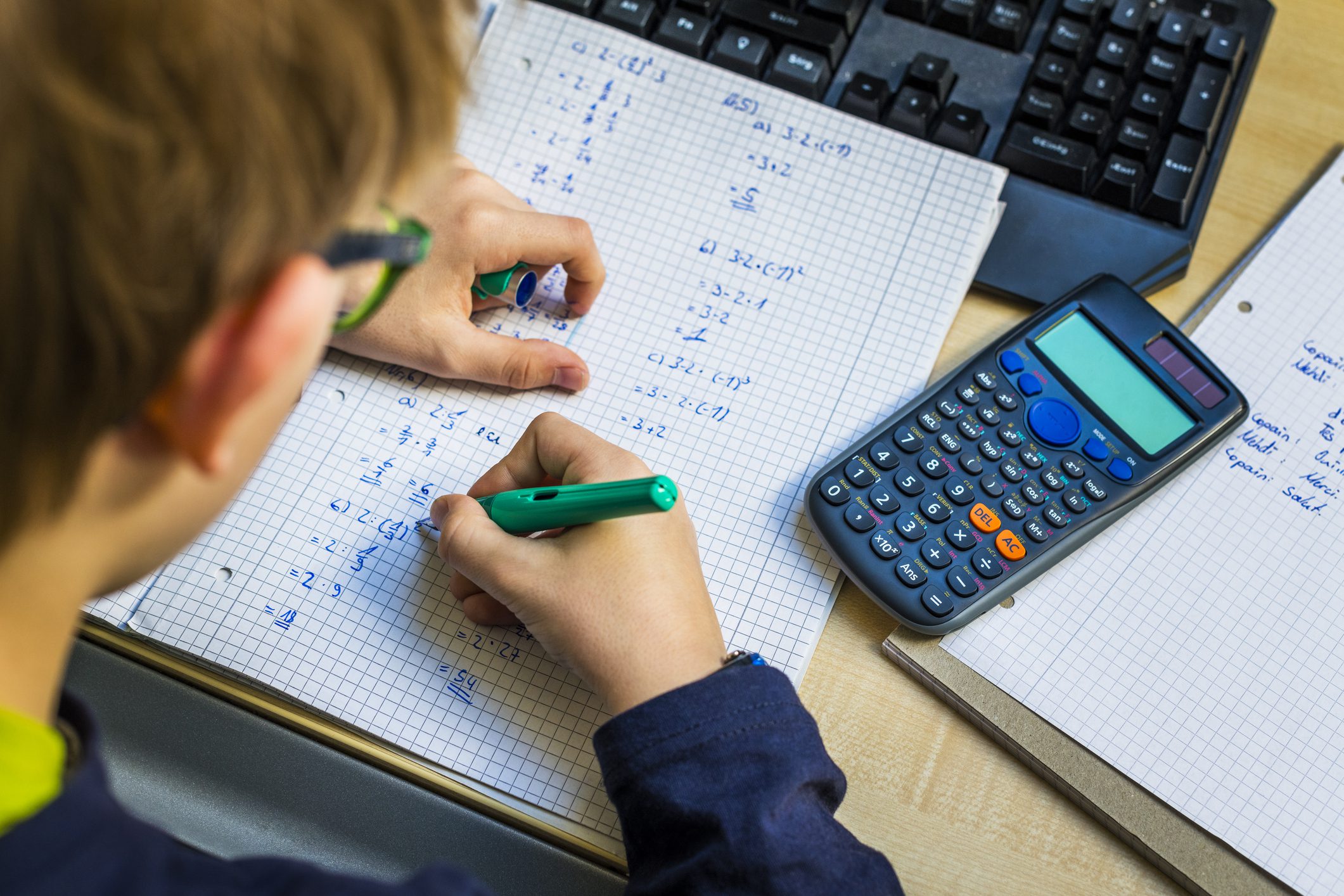 teenager doing homework