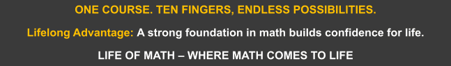 Math course promoting lifelong confidence and possibilities.